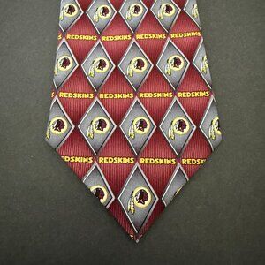 Washington Redskins NFL Logo 100% Silk Necktie Tie Burgundy Gray Football Fan